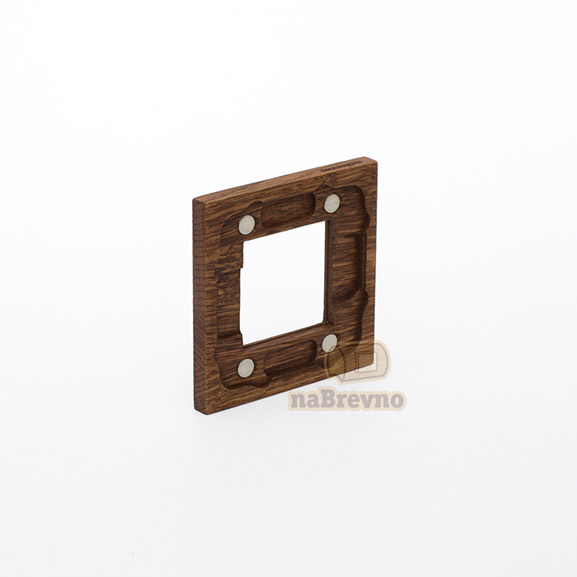 Zenit. Одиночная деревянная рамка для ABB Zenit, дуб темное масло