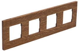 Zenit. Четверная деревянная рамка для ABB Zenit, дуб темное масло